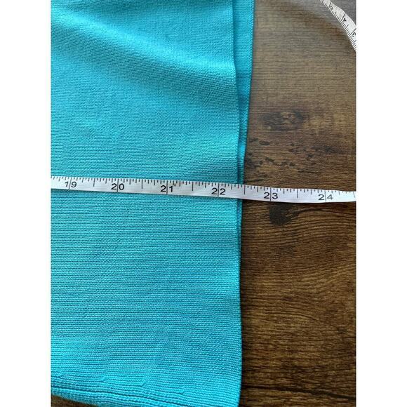 Items By Michelle Nicole Womens MTurquoise SweaterScalloped Cuff/Neckline Knit - Picture 5 of 9